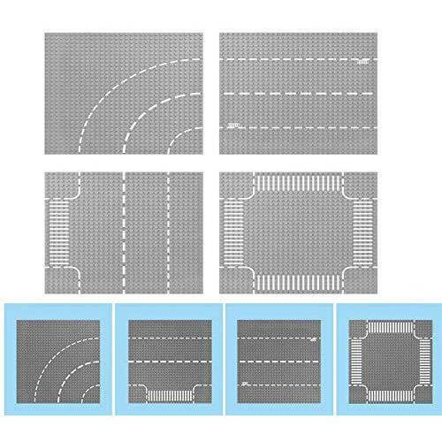 Modbrix 4 db 25×25 cm-es alaplap építőjátékokhoz - 4 db különböző utcai alaplap
