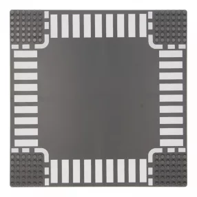   Sluban 25×25 cm-es utcai alaplap építőjátékokhoz - kereszteződés