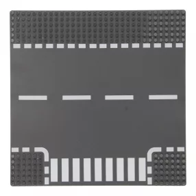   Sluban 25×25 cm-es utcai alaplap építőjátékokhoz - T-kereszteződés