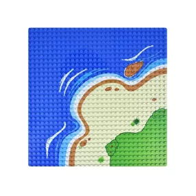   25×25 cm-es tengerpart alaplap építőjátékokhoz - kanyar