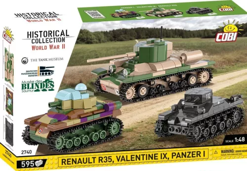 Cobi - Valentine IX / Panzer I / Renault R35 tank építőjáték készlet