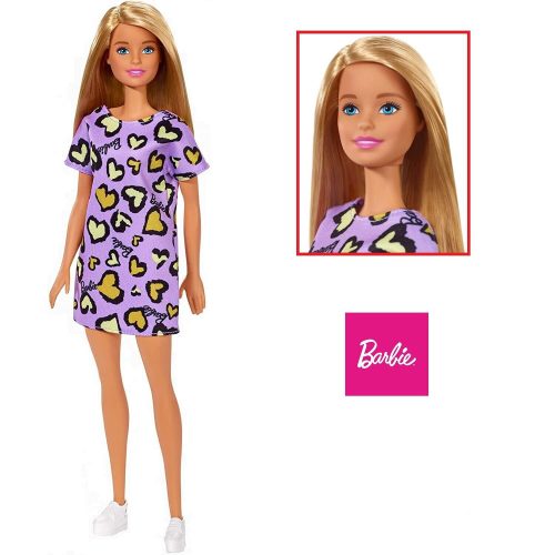 Barbie - Chic Barbie lila, szívecskés ruhában