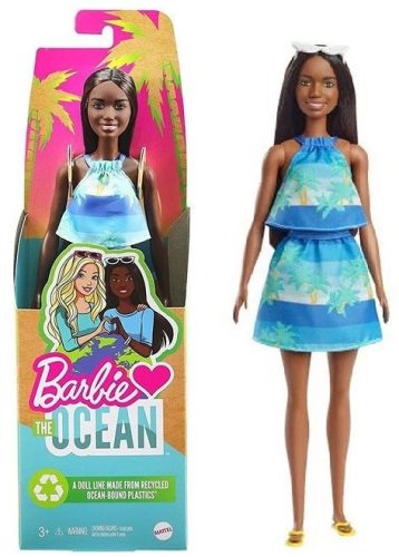 Mattel Barbie - Loves The Ocean - 50. Évfordulós Barna Hajú Kék Ruhás Baba
