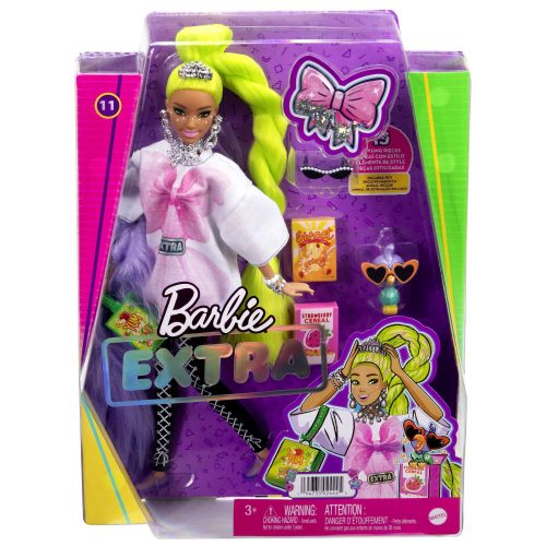 Barbie  - Extravagáns zöld hajú barbie baba papagájjal 