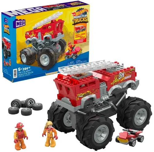 Mega Hot Wheels Monster Trucks - Tűzoltóautó készlet