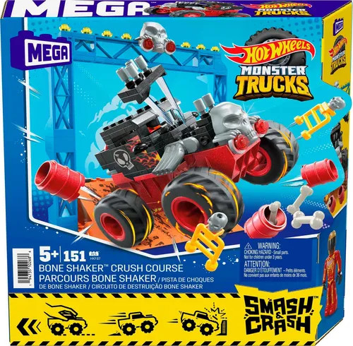 Mega Hot Wheels Monster Trucks - Bone Shaker törő-zúzó készlet