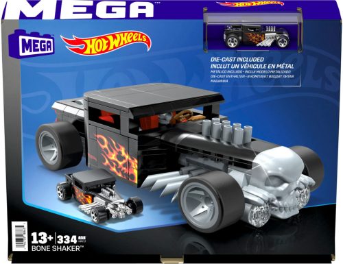 Mega Hot Wheels - Bone Shaker építőjáték készlet, plusz Hot Wheels kisautóval