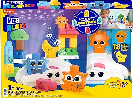 Mega Bloks - Alvás és ébredés segítő építőjáték készlet projektorral és dallamokkal