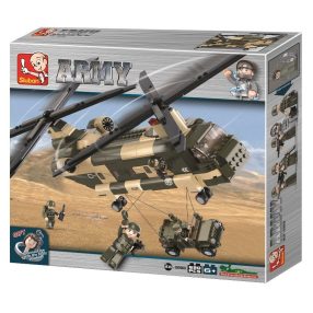   Sluban Army – Chinook katonai teherszállító helikopter építőjáték készlet