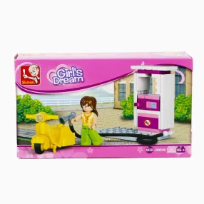   Sluban Girl's Dream - Robogó benzinkúttal építőjáték készlet