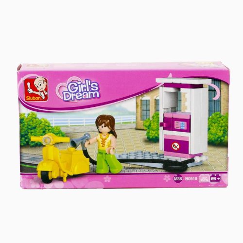 Sluban Girl's Dream - Robogó benzinkúttal építőjáték készlet