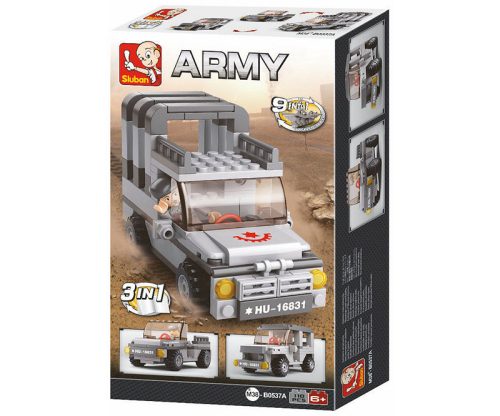 Sluban Army – 3 az 1-ben katonai teherautó építőjáték készlet