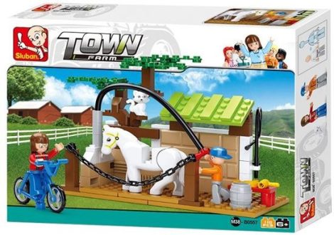Sluban Town - Farm lovasiskola építőjáték készlet