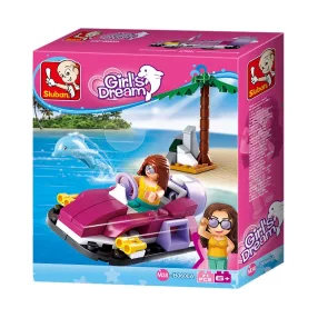   Sluban Girl’s Dream – Kis légpárnás csónak építőjáték készlet delfinnel