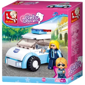   Sluban Girl's Dream - Rendőrnő járőrkocsival építőjáték készlet