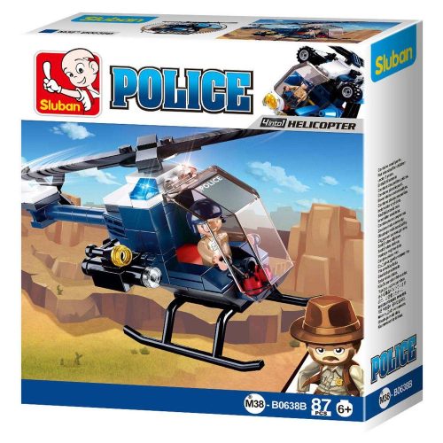 Sluban Police - 4 into 1 rendőrségi helikopter építőjáték készlet