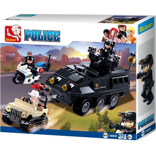 Sluban Police - SWAT páncélozott rendőrségi jármű építőjáték készlet
