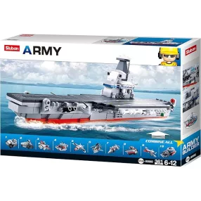   Sluban Army Builder - 10 into 1 - Repülőgépszállító csatahajó építőjáték készlet
