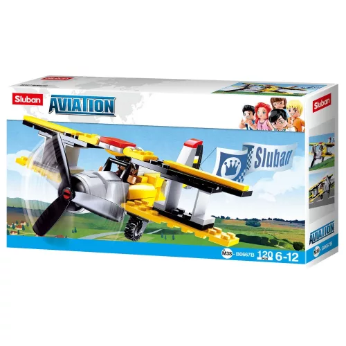 Sluban Aviation – Kétfedelű repülőgép építőjáték készlet