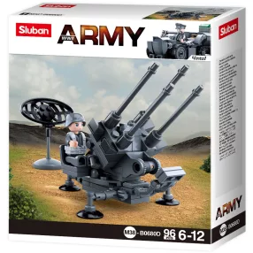   Sluban Army WWII - 4 into 1 német légvédelmi tüzérség építőjáték készlet