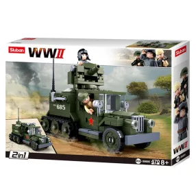   Sluban Army WWII - szovjet páncélozott half-truck 2 in 1 építőjáték készlet
