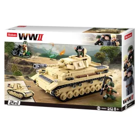   Sluban Army WWII - 2 in 1 német Panzer IV. tank építőjáték készlet