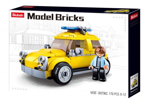 Sluban Model Bricks - Volskwagen bogár építőjáték készlet