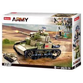   Sluban Army WWII - második világháborús M13/40 olasz tank 2 in 1 építőjáték készlet