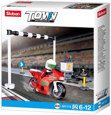 Sluban Town - Motorcycle piros versenymotor építőjáték készlet