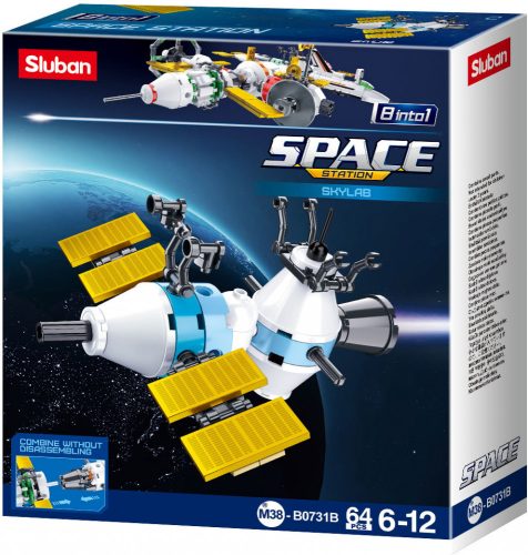 Sluban Space - 8 into 1 Skylab űrállomás építőjáték készlet