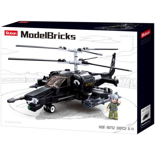 Sluban Model Bricks - Army Kamov KA-50 harci helikopter építőjáték készlet