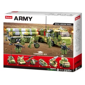   Sluban Army Builder - 6 az 1-ben S-400 légvédelmi rakétaszállító jármű építőkészlet