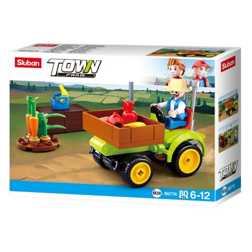 Sluban Town - Farm kis betakarító traktor építőjáték készlet