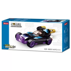   Sluban Power Bricks Pull Back - Purple Raptor felhúzható autó építőjáték készlet