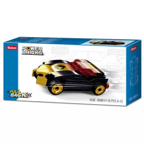   Sluban Power Bricks Pull Back - Gold Black Winner felhúzható autó építőjáték készlet