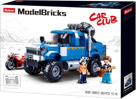 Sluban Model Bricks - Nagy kék pick-up építőjáték készlet