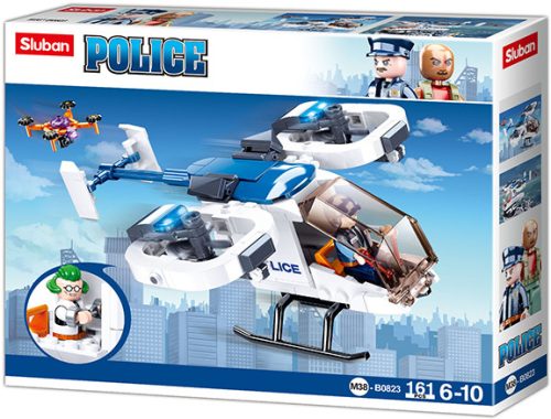 Sluban Police - Rendőrségi helikopter drónnal építőjáték készlet