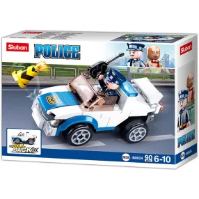   Sluban Police - Hátrahúzható rendőrautó építőjáték készlet