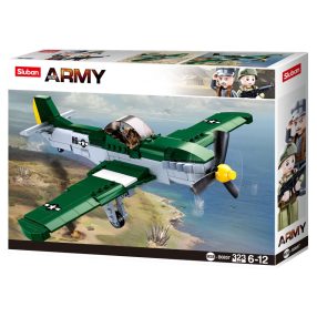   Sluban Army WWII - P51D Mustang vadászgép építőjáték készlet 