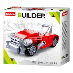   Sluban Builder -  Piros kabrió autós építőjáték készlet