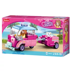   Sluban Girl's Dream - Kisautó utánfutóval építőjáték készlet