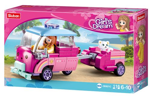 Sluban Girl's Dream - Kisautó utánfutóval építőjáték készlet