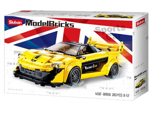Sluban Model Bricks - Angol sárga sportkocsi építőjáték készlet