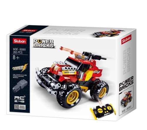 Sluban Power Bricks - Távirányítós piros terepjáró építőjáték készlet