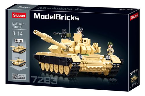 Sluban Model Bricks Army - 2 az 1-ben T-72B3 és T-72M1 harckocsi építőjáték készlet