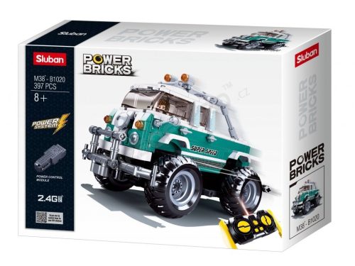 Sluban Power Bricks - Távirányítós türkizkék SUV építőjáték készlet