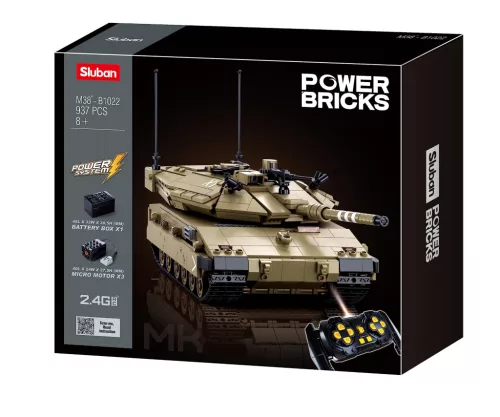 Sluban Power Bricks - Merkava MK4 távirányítós harckocsi építőjáték készlet