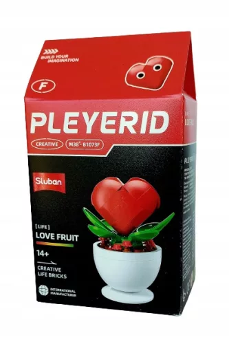 Sluban Flowers -  Szív alakú piros virág "F" építőjáték készlet