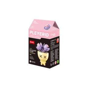   Sluban Flowers - Barna cserepes, lila sziklakerti növény "F" építőjáték készlet