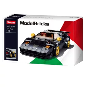   Sluban Model Bricks - Fekete Lamborghini Countach sportkocsi építőjáték készlet